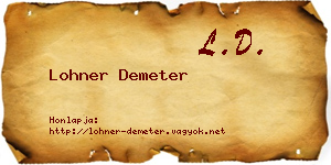 Lohner Demeter névjegykártya